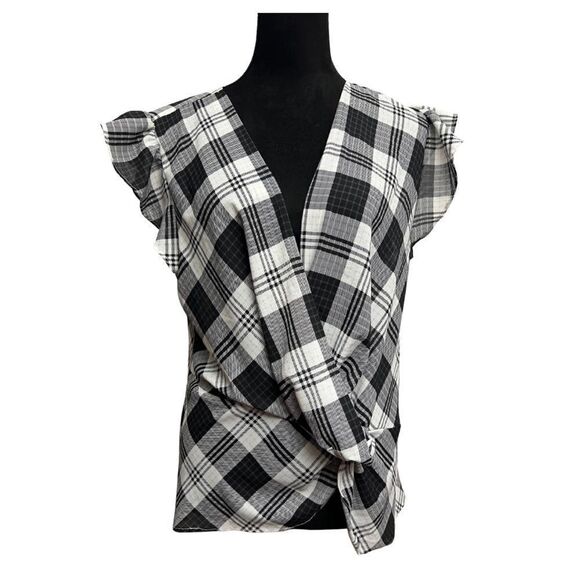 Laundry by Shelli Segal Wrap Blouse Black NEW - Picture 2 of 7